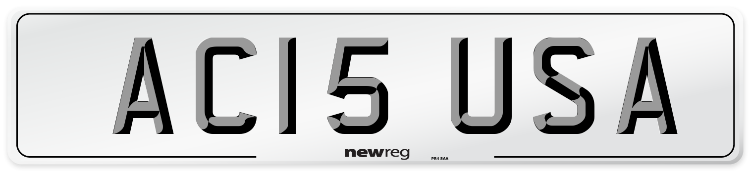 AC15 USA Number Plate from New Reg